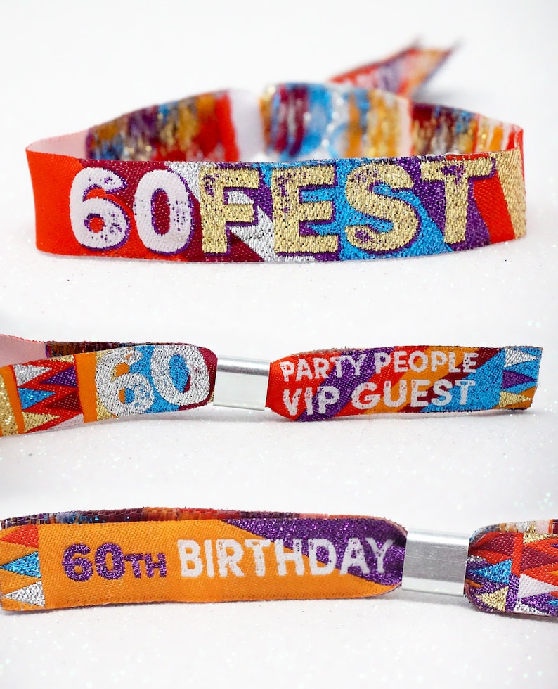 60FEST 60-årsfestarmband Festivalstil - 60 SIXTY FEST - födelsedagsfestarmband - 60-årsfestgåvor bild 5