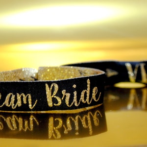 Team Bride Hen Party Wristbands Hen Party Wristbands Favours Black & Gold Bachelorette Party Bachelorette Party Favours image 3