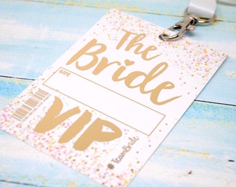 The Bride Hen Party VIP Pass Lanyards - Team Bride Tribe Hen Do ~ Bride Bachelorette Party Favours - Bride to Be Gift