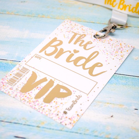 The Bride Hen Party VIP Pass Lanyards - Team Bride Tribe Hen Do ~ Bride Bachelorette Party Favours - Bride to Be Gift
