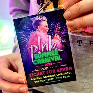 Pink Tour 2024 Personalised VIP Lanyard Ticket Pink Summer Carnival 2024 Concert Gifting Ticket Memorabilia Christmas Surprise Gift image 4