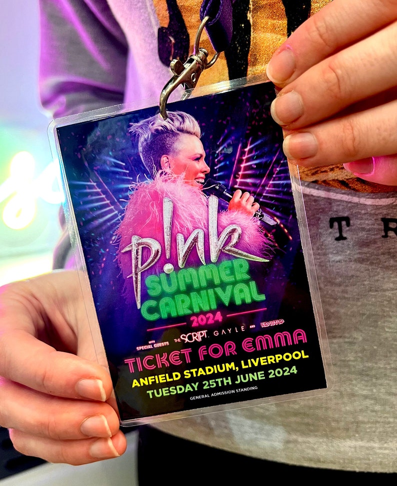 Pink Tour 2024 Personalised VIP Lanyard Ticket Pink Summer Carnival 2024 Concert Gifting Ticket Memorabilia Christmas Surprise Gift image 4