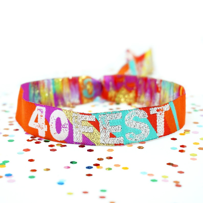 40FEST ® 40. Geburtstag Party Armbänder Festival Style 40 FEST Lockdown 40. Party favorisiert Accessoires FORTY FEST Bild 1