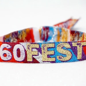 60FEST 60-årsfestarmband Festivalstil - 60 SIXTY FEST - födelsedagsfestarmband - 60-årsfestgåvor bild 2