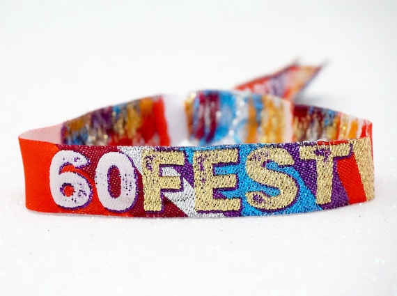 60FEST 60th Birthday Party Wristbands Festival Style 60 SIXTY FEST birthday party wristbands lockdown gift 60th party favours