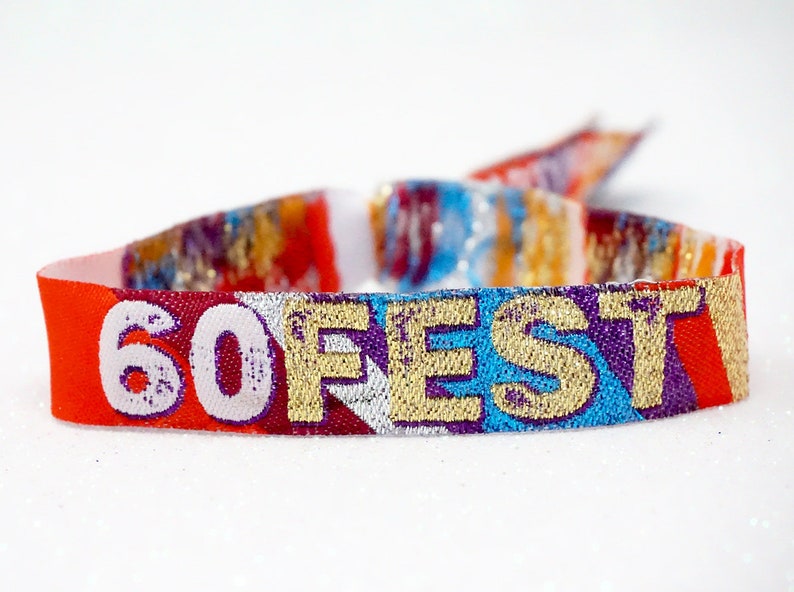 60FEST 60-årsfestarmband Festivalstil - 60 SIXTY FEST - födelsedagsfestarmband - 60-årsfestgåvor bild 2
