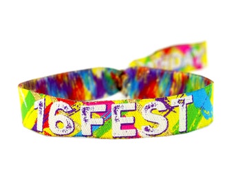 16FEST 16th Birthday Party Wristbands Festival Style - sweet 16 - lockdown 16th party bag fillers favours gift