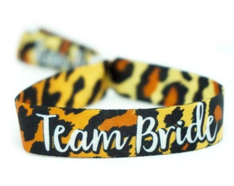 Leopard Print Hen Party Wristbands, Team Bride Hen Do Wristbands, festival Wristband hen party favours,Bachelorette Party Accessories