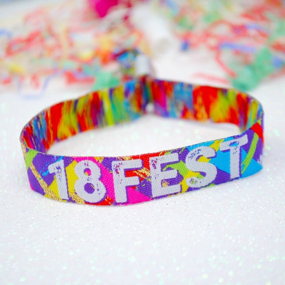 18th Birthday Party Wristbands Festival Style  - 18FEST - birthday party wristbands - lockdown 18th party favours accessories