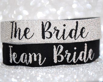 Team Bride Silver & Black Hen Party Wristbands - Bachelorette Party - Hen Party - Wristbands - Bachelorette Party - Hen Party Favours