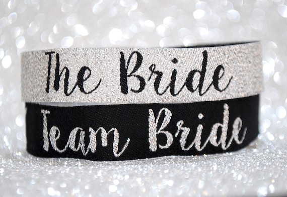 Team Bride Silver & Black Hen Party Wristbands - Bachelorette Party - Hen Party - Wristbands - Bachelorette Party - Hen Party Favours