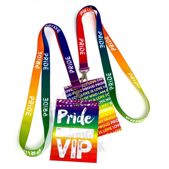 Pride VIP Lanyards - Gay Pride LGBT Neck Lanyards - Lesbian LGBTQ Rainbow Pride Accessories - Pride Necklace
