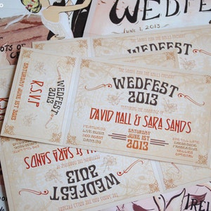 Shabby Chic Invitations de mariage vintage Festival Wedding Rock n Roll Wedding Invites Wedfest image 4