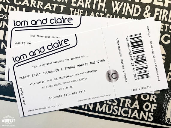 Gig Ticket Wedding Invitations (sample pack) | Concert Ticket wedding invite | Ticketmaster Wedding Invites | Ticket Master Invitation