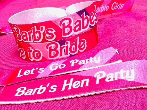 Barb's Babes Personalised Party Wristbands - Customised Hen Party Wristbands - Custom Pink Party Wristbands