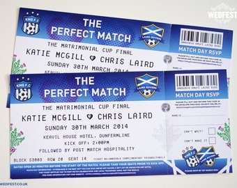 Football Ticket Wedding Invites (sample pack) Football Party Invites - Soccer Wedding Invites - Sports Ticket Wedding Invites