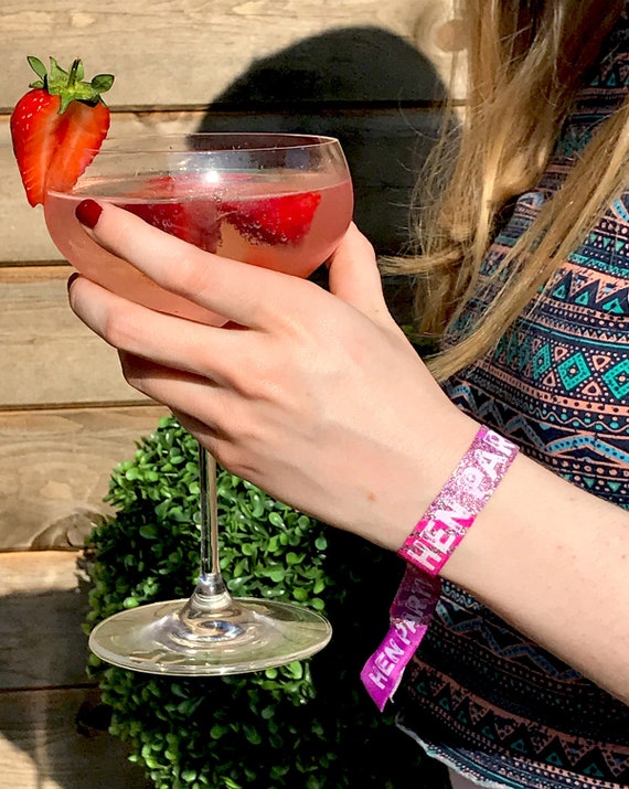 Hen Party Wristbands (Rose Gold, Pink & Purple) Hen Do accessories ~ hens party wristband bracelets