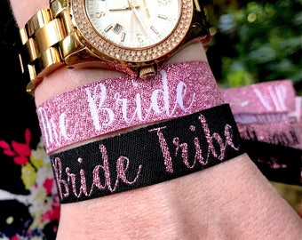 Bride Tribe 'Rose Gold' Hen Wristbands - Hen Party Accessories - Bracelet favours - Hen Do - Wristband - Bachelorette Party - Favours