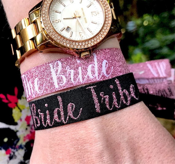 Bride Tribe 'Rose Gold' Hen Wristbands - Hen Party Accessories - Bracelet favours - Hen Do - Wristband - Bachelorette Party - Favours