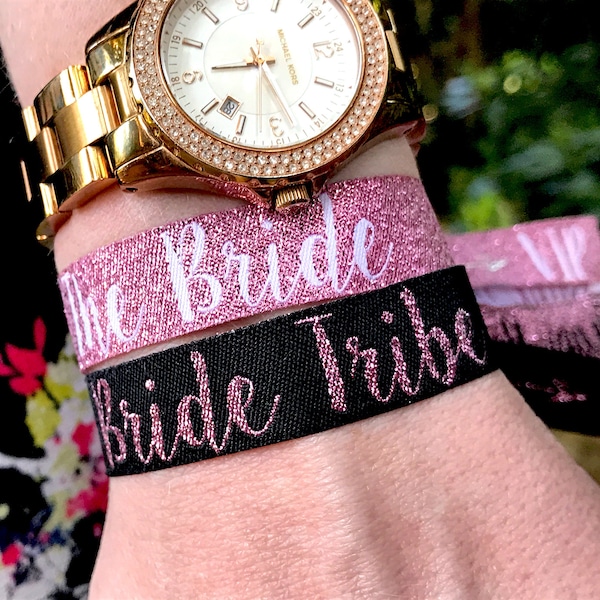 Bride Tribe 'Rose Gold' Hen Wristbands - Hen Party Accessories - Bracelet favours - Hen Do - Wristband - Bachelorette Party - Favours