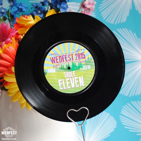 Vinyl Records Wedding Table Centre Pieces (x 14) | Music Festival Wedding Table Centre Pieces / Decorations | Rock n Roll Wedding