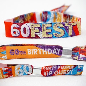 60FEST 60-årsfestarmband Festivalstil - 60 SIXTY FEST - födelsedagsfestarmband - 60-årsfestgåvor bild 3