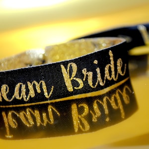 Team Bride Hen Party Wristbands Hen Party Wristbands Favours Black & Gold Bachelorette Party Bachelorette Party Favours image 9