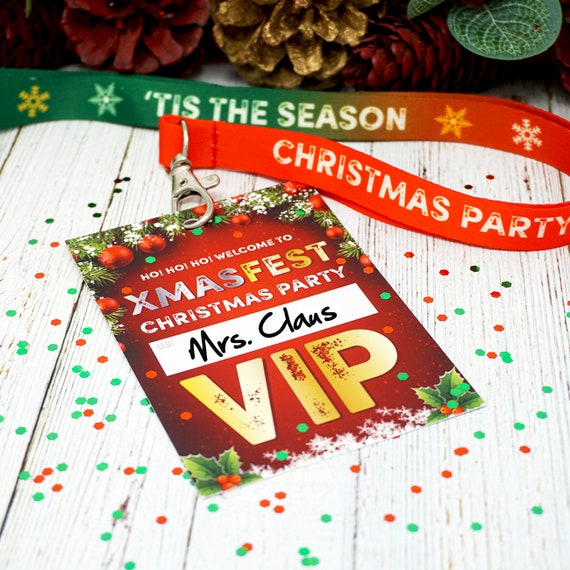 XMASFEST Christmas Lockdown Party VIP Lanyards ~ xmas fest Christmas Party Favours ~ Christmas Party Bag Filler ~ Lockdown Party