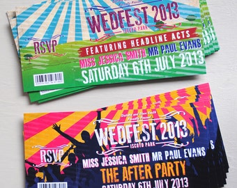 Wedfest Wedding Invites (samples)  | Music Festival Wedding | Rock n Roll Wedding Invites | Wedfest