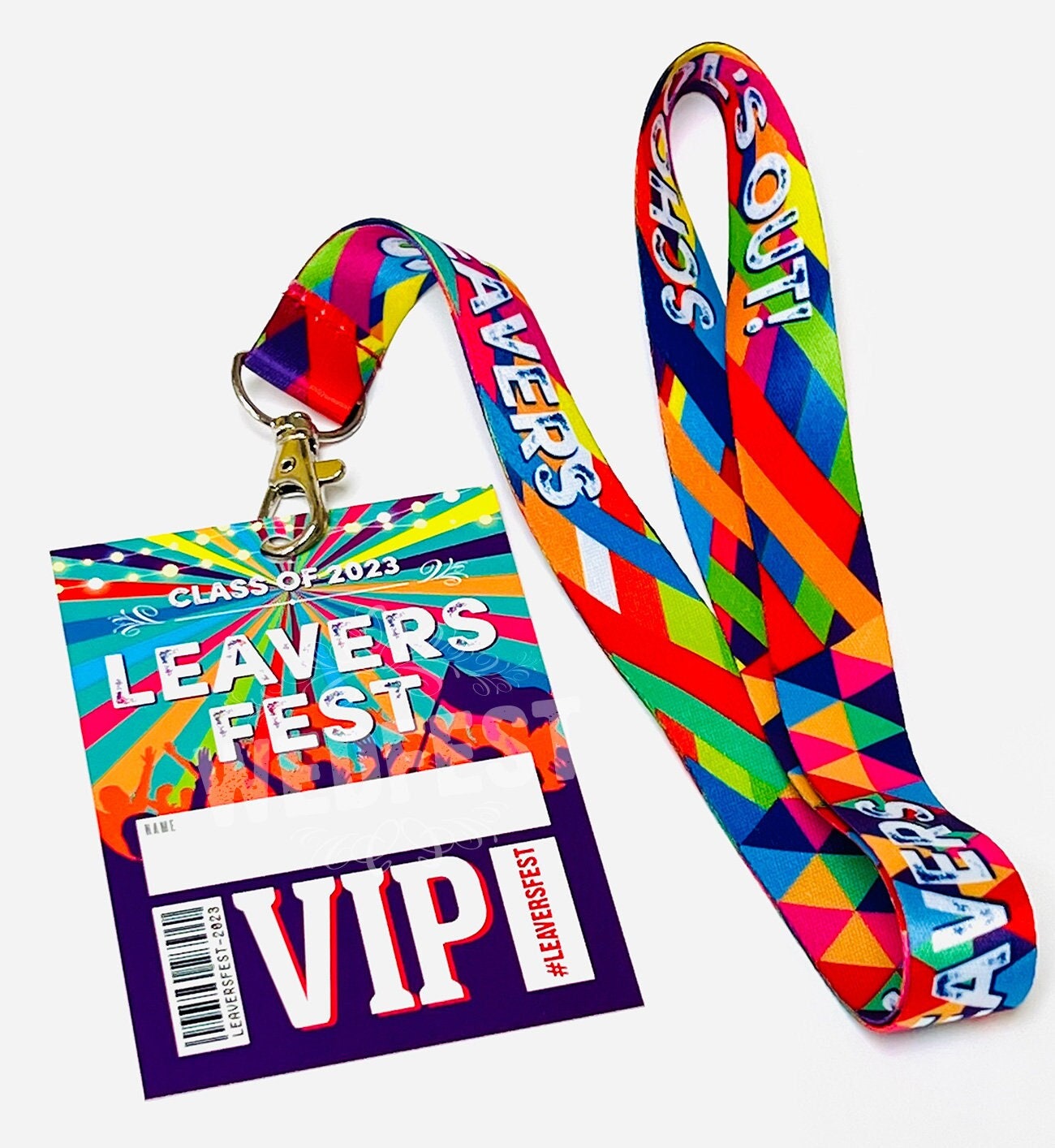 LEAVERS FEST 2023 Lanyards Class of 2023 End of School Festival Party VIP Lanyards School