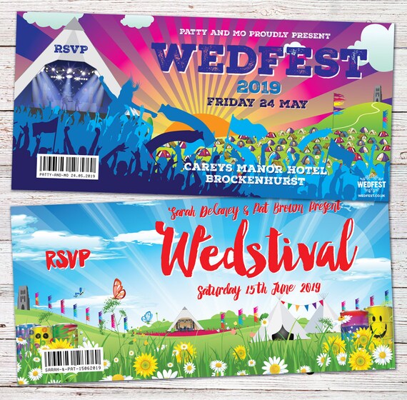 Festival Wedfest Wedding Invitations  | Music Festival Wedding | Rock n Roll Wedding Invites