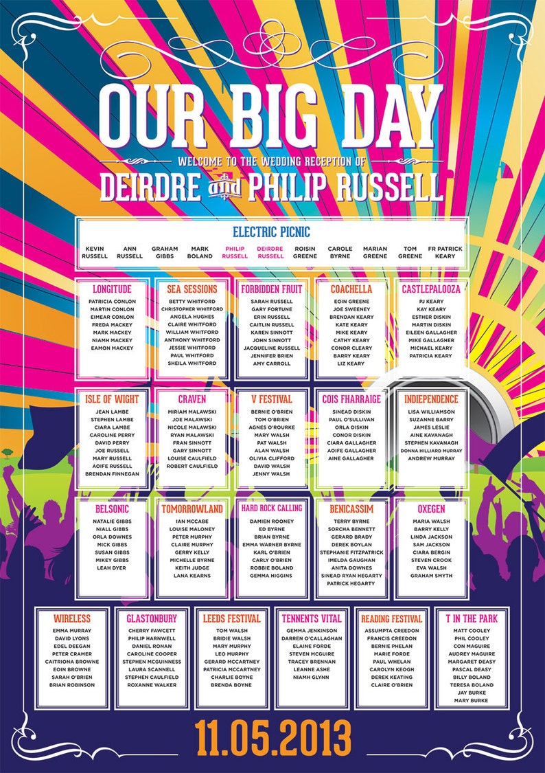 Festival Wedding Seating Plan image 2