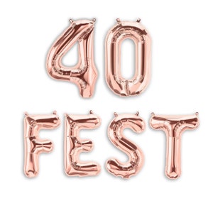 40FEST 16&quot; 40th Birthday Party Foil Balloons - 40th Birthday Balloons - 40 FEST BALLOONS