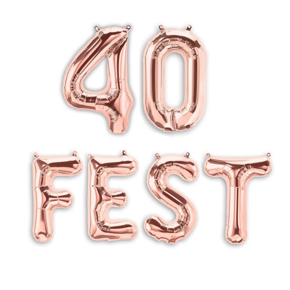 40FEST 16" 40th Birthday Party Foil Balloons - 40th Birthday Balloons - 40 FEST BALLOONS