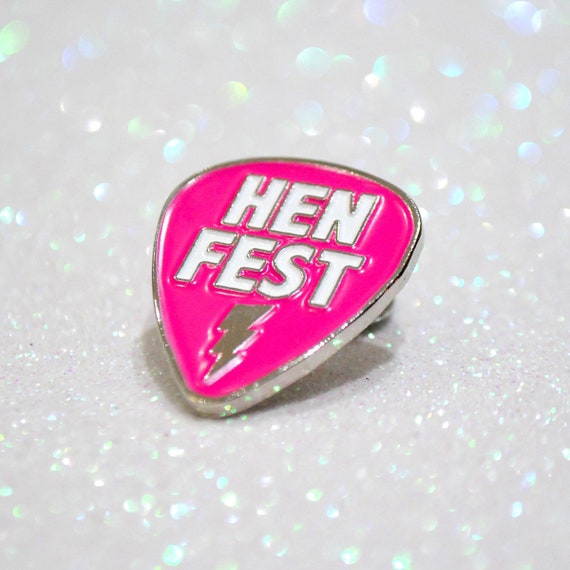 HENFEST Festival Hen Party Lapel Pin Badges - Hen Party Favours - Hen Fest Party Accessories - Hen Festival Bride - Rock n Roll Bride