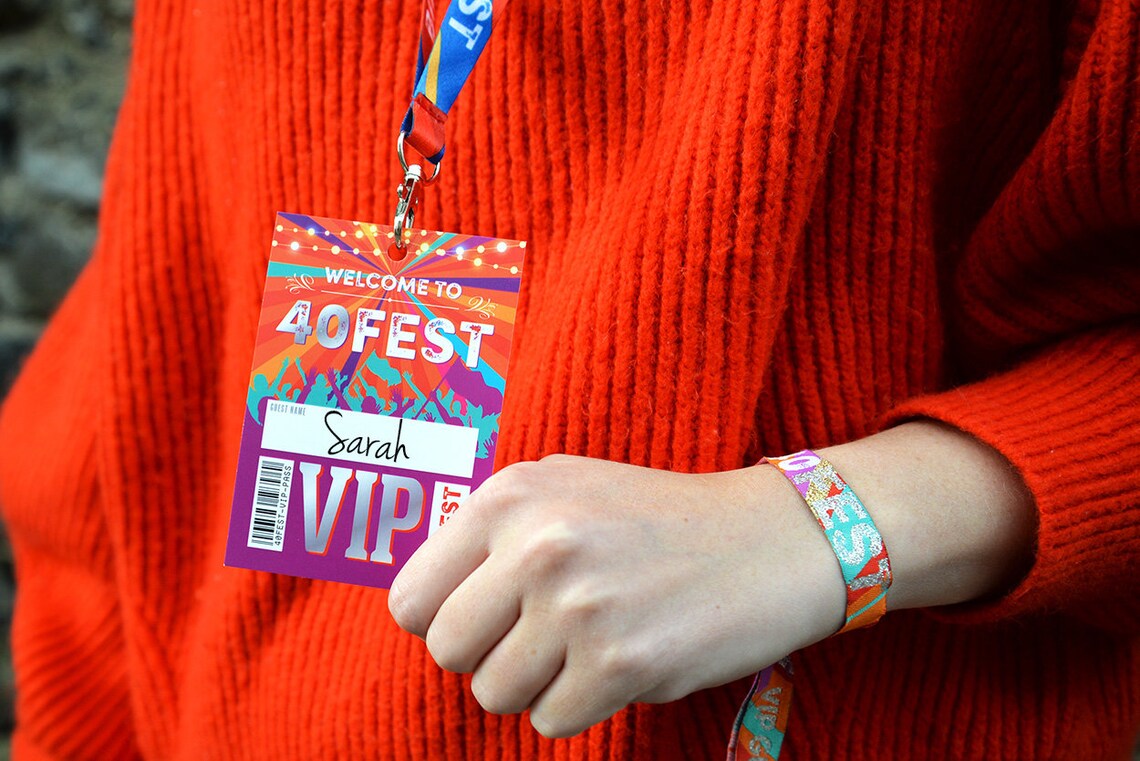 40FEST 40th Birthday Party Festival Lanyards VIP Pass Etsy