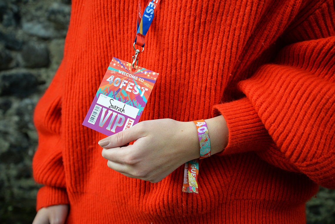 40FEST 40th Birthday Party Festival Lanyards VIP Pass Etsy