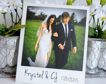 Personalised Instant Photo Wedding Thank You Cards x 50pcs