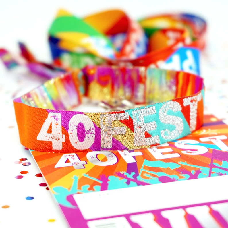 40FEST ® 40. Geburtstag Party Armbänder Festival Style 40 FEST Lockdown 40. Party favorisiert Accessoires FORTY FEST Bild 2