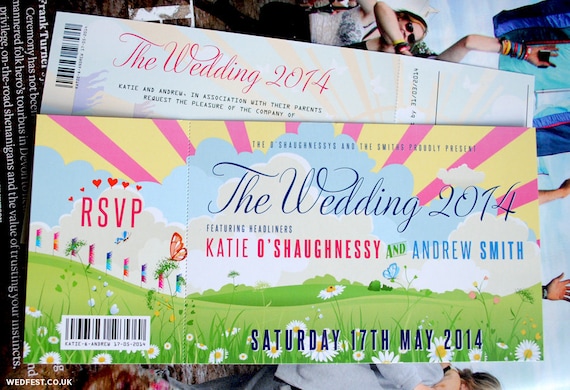 Festival Wedding Invitation  | Music Festival Wedding | Rock n Roll Wedding Invites | Wedfest