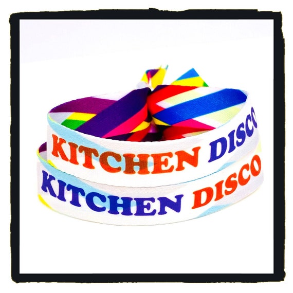 Kitchen Disco Wristbands, Kitchen Rave Wristbands - Custom Party Event Wristbands - Custom Fabric Wristbands - Festival Party Wristband