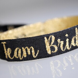 Team Bride Hen Party Wristbands Hen Party Wristbands Favours Black & Gold Bachelorette Party Bachelorette Party Favours image 7