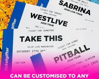 Customised Concert Gig Ticket - Westlife Gifting Ticket - Souvenir - Christmas Gift - Birthday Surprise