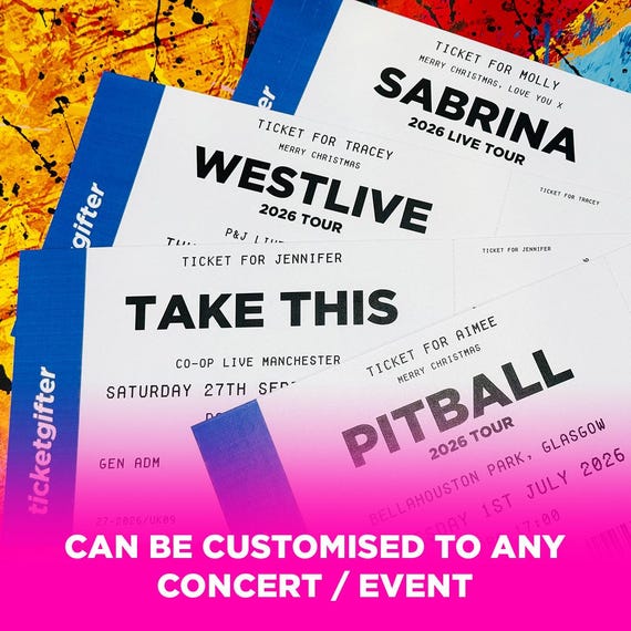 Customised Concert Gig Ticket - Gifting Ticket - Souvenir - Christmas Gift - Birthday Surprise