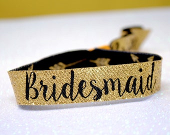 Bridesmaid (Gold) Hen Party Wristbands - Bride Tribe / Team Bride - Bachelorette Party - Hens Party Favours