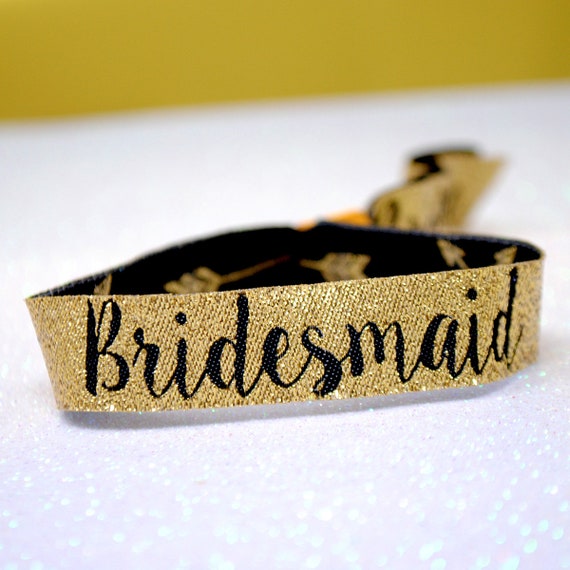 Bridesmaid (Gold) Hen Party Wristbands - Bride Tribe / Team Bride - Bachelorette Party - Hens Party Favours