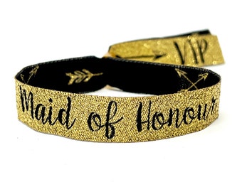 Maid of Honour Hen Party Wristband - Maid of Honor Wristbands Team Bride - Bachelorette Party - Hen Bridal Party Favours