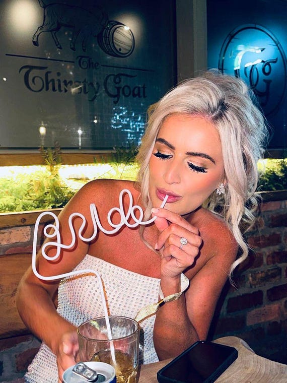 White Bride Straw ~ Hen Party Straw ~ Bride To Be Drink Hen Party Straws ~ Bride To Be Gift ~ Hen Party Accessories