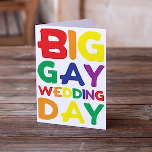 Cartão de casamento BIG GAY ~ Cartão de casamento LGBT - Cartão de casamento entre pessoas do mesmo sexo - Casamento gay lésbico