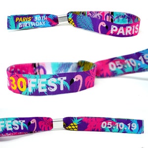 Braccialetti personalizzati per festival / Braccialetti personalizzati per feste / Braccialetti personalizzati in tessuto intrecciato